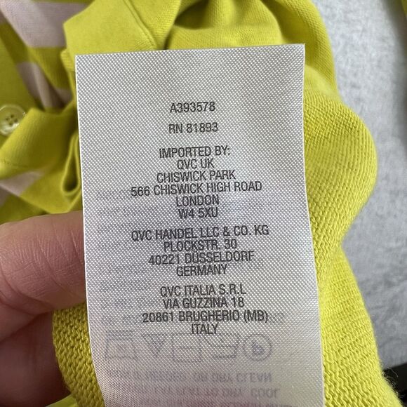 Isaac Mizrahi XL Stripe Button Front Cardigan Sweater Long Duster Green Pink - Picture 10 of 14